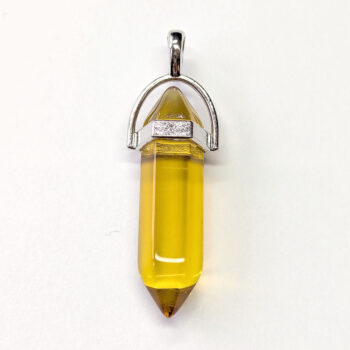 Clear Golden Yellow Stone Hexagonal Pointed Pendant