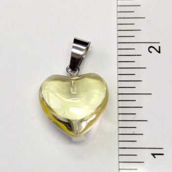 Clear Yellow Stone Heart Pendant Silver - Image 2