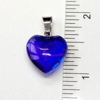 Clear Blue Stone Heart Pendant Silver - Image 2