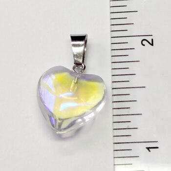 Clear Stone Heart Pendant Silver - Image 2