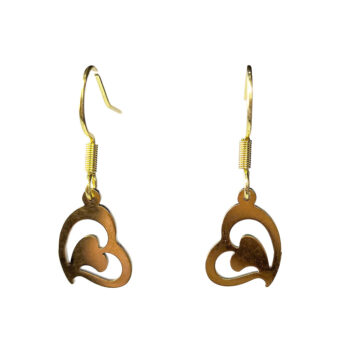 Stainless Steel Delicate Hollow Angle Heart Gold Earrings