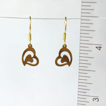 Stainless Steel Delicate Hollow Angle Heart Gold Earrings - Image 2