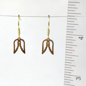 Stainless Steel Delicate Hollow Angel Wings Charm Gold Earrings - Image 2