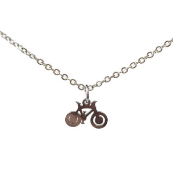 Stainless Steel Delicate Bicycle Bike Charm Silver Necklace