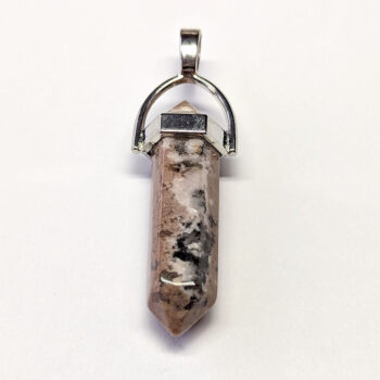 Picture Jasper Natural Gemstone Hexagonal Pointed Pendant