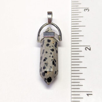 Dalmatian Jasper Natural Gemstone Hexagonal Pointed Pendant - Image 2