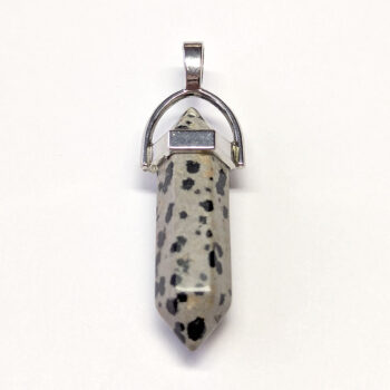 Dalmatian Jasper Natural Gemstone Hexagonal Pointed Pendant