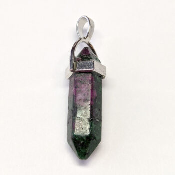 Ruby Zoisite Natural Gemstone Hexagonal Pointed Pendant - Image 4