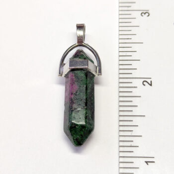 Ruby Zoisite Natural Gemstone Hexagonal Pointed Pendant - Image 3