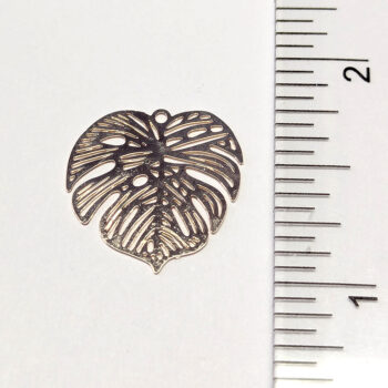 Rose Gold Hollow Delicate Filigree Monstera Leaf Pendant - Image 2