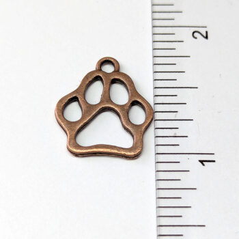 Dog Hollow Paw Print Charm Antique Copper - Image 2