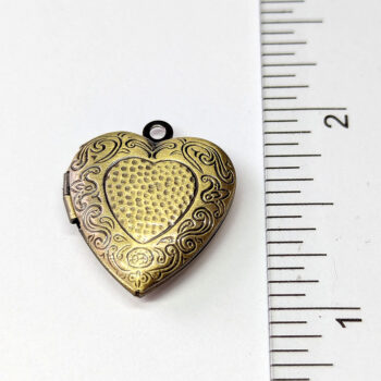 Antique Bronze Decorative Heart Locket Pendant - Image 4