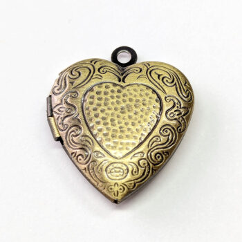 Antique Bronze Decorative Heart Locket Pendant