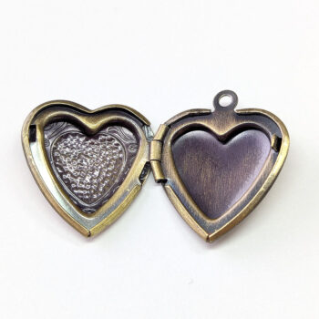 Antique Bronze Decorative Heart Locket Pendant - Image 2