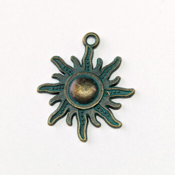 Modern Sun Charm Antique Bronze Patina