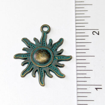 Modern Sun Charm Antique Bronze Patina - Image 2