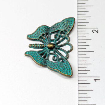 Antique Bronze Patina Hollow Butterfly Charm - Image 2