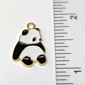 Sitting Panda  Enamel Charm Gold - Image 2