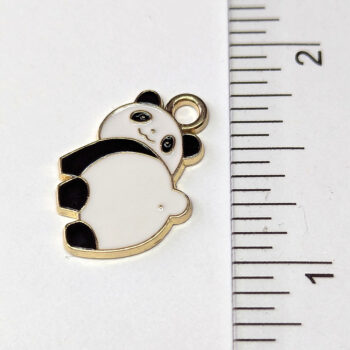 Panda Back Enamel Charm Gold - Image 2