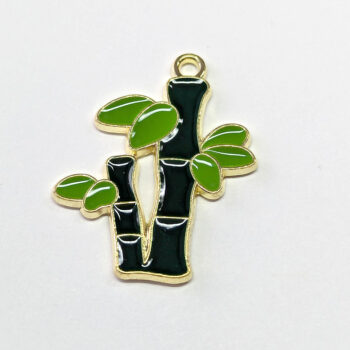 Eucalyptus Branch with Leaves Enamel Charm Gold - Image 4