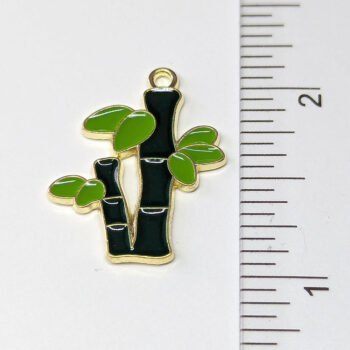 Eucalyptus Branch with Leaves Enamel Charm Gold - Image 3