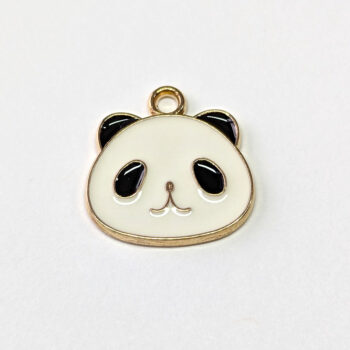 Panda Head Enamel Charm Gold