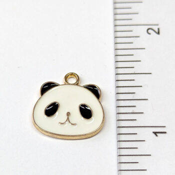 Panda Head Enamel Charm Gold - Image 2