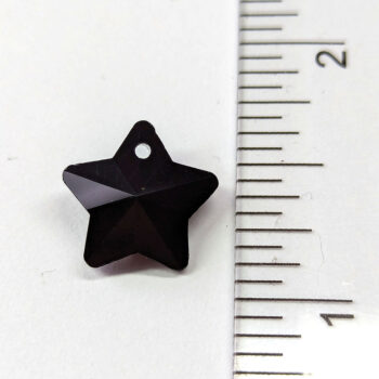 Black Faceted Glass Rhinestone Star Charm - Image 2