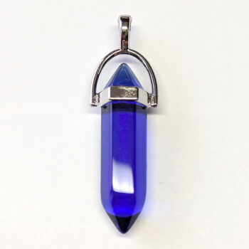 Clear Royal Blue Stone Hexagonal Pointed Pendant