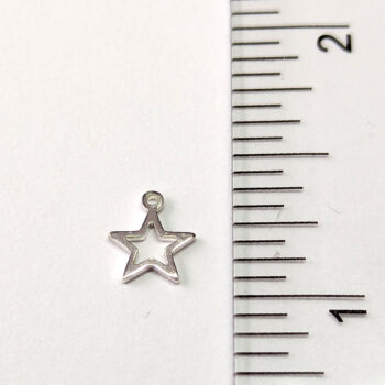 Sterling Silver Dainty Hollow Star Charm - Image 2