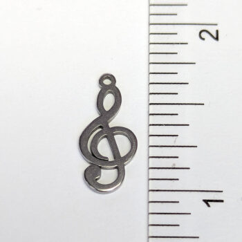 Stainless Steel Delicate Musical Note Treble Clef Charm Silver - Image 2