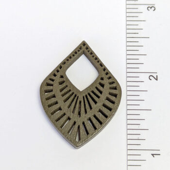 Large Decorative Cutout Diamond Wood Pendant Green - Image 2