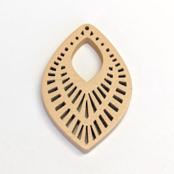 Large Decorative Cutout Diamond Wood Pendant Beige