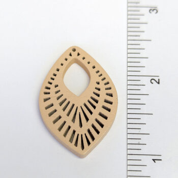 Large Decorative Cutout Diamond Wood Pendant Beige - Image 2