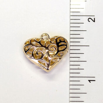 Decorative Hollow Filigree Heart Pendant KC Gold - Image 2