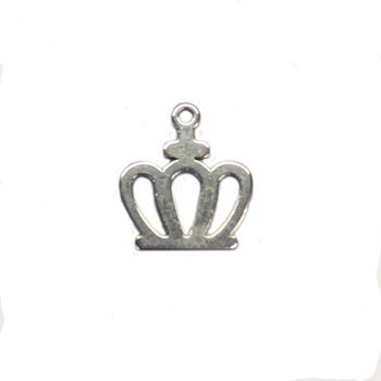 Stainless Steel Delicate Hollow Crown Charm Silver