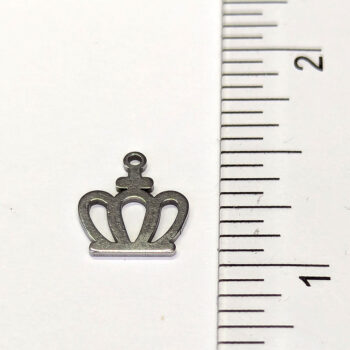 Stainless Steel Delicate Hollow Crown Charm Silver - Image 2