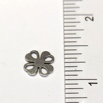 Stainless Steel Hollow Four Leaf Clover Charm Silver - Image 2