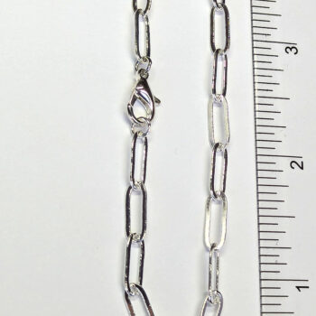 Silver Metal Large Paper Clip Bracelet Lobster Clasp - Image 2