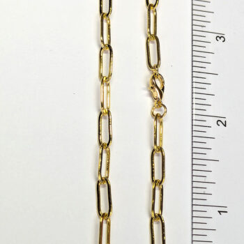 Gold Metal Large Paper Clip Necklace Lobster Clasp - Image 2