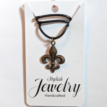 Antique Bronze Fleur-de-lis Necklace - Image 3