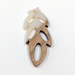 Marble White Slim Leaf Resin Wood Resin Pendant