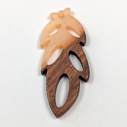 Clear Pink Peach Marble Resin Wood Resin Pendant