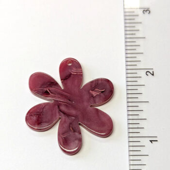 Resin Acetate Large Red Daisy Flower Pendant - Image 2