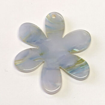 Resin Acetate Large Light Blue Daisy Flower Pendant