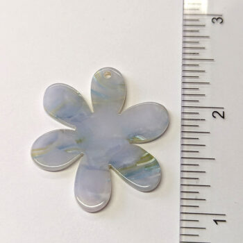 Resin Acetate Large Light Blue Daisy Flower Pendant - Image 2