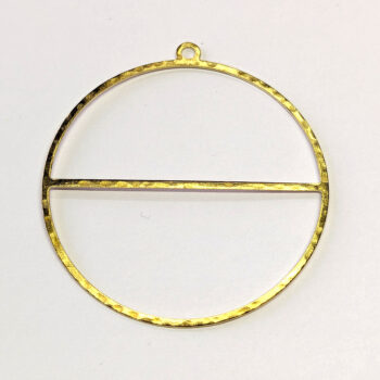 Large Hollow Semi Circle Round Hoop Geometric Pendant Gold