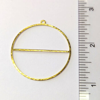 Large Hollow Semi Circle Round Hoop Geometric Pendant Gold - Image 2