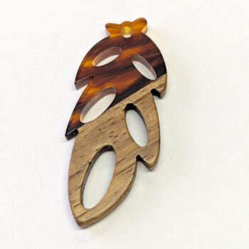 Marble Brown Slim Leaf Resin Wood Resin Pendant