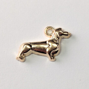 Dachshund Dog Charm KC Gold